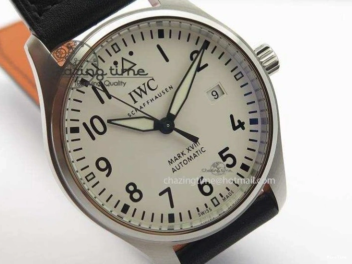 MIROTIME 0517 Mark XVIII IW327002 SS Mk Maker Best Edition White Dial On Black Leather Strap A SunProtective 7298